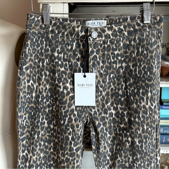 BLANK PAIGE Leopard Print Bell Bottom Flares - Picture 4 of 7